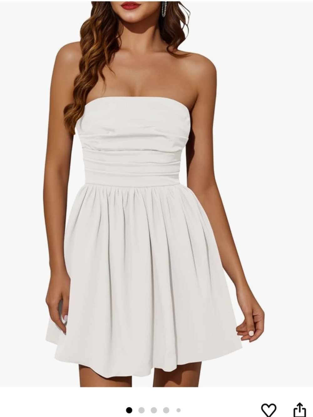 Sexy Strapless Sleeveless Summer Mini Dress Smocked A Lined Bubble Party Dress